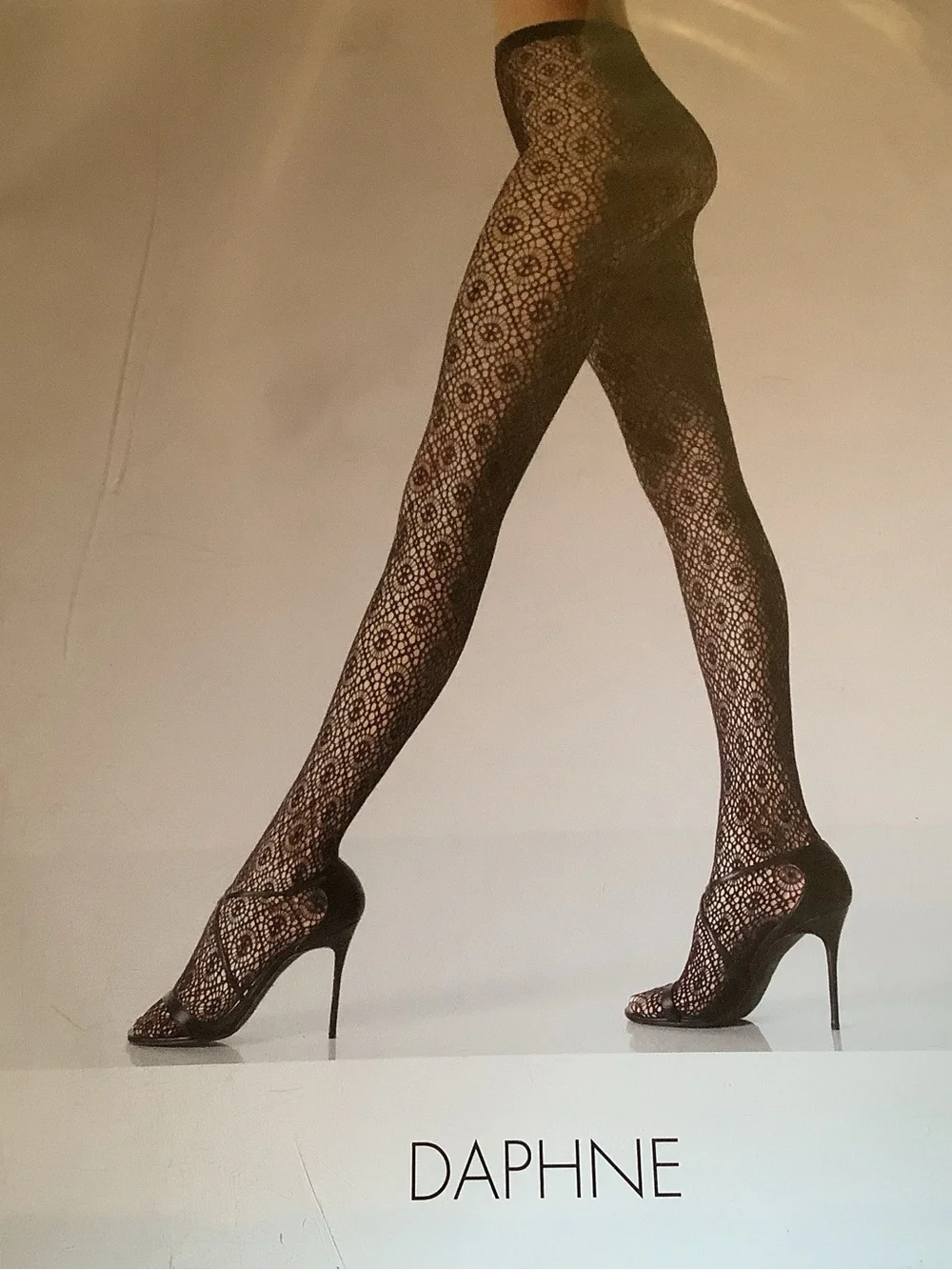 Wolford Daphne tights, ornamental pattern, color black, size: S